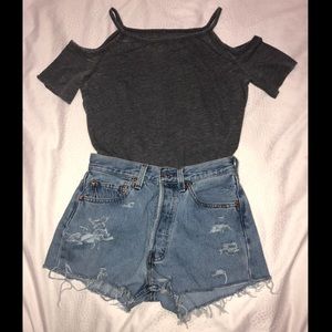 Gray all saints off the shoulder top